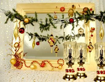miroir décoré Noël, hotel - Design ©2006 by Françoise Vermote/gautier -