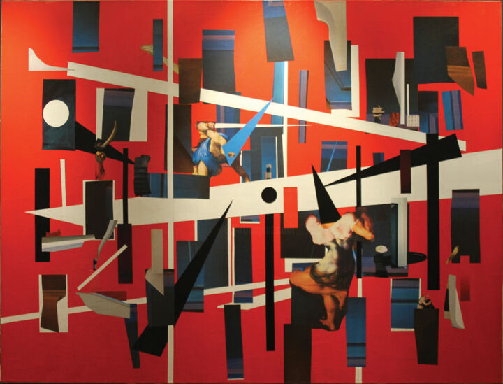 "Les duellistes" başlıklı Kolaj François-Xavier Lagey tarafından, Orijinal sanat, Kolaj