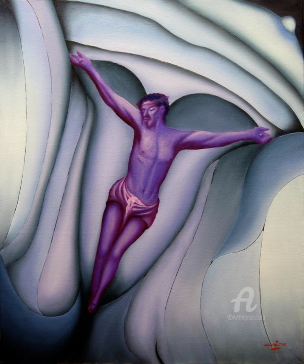 Картина под названием "Cache sexe" - G.Aime, Подлинное произведение искусства, Масло