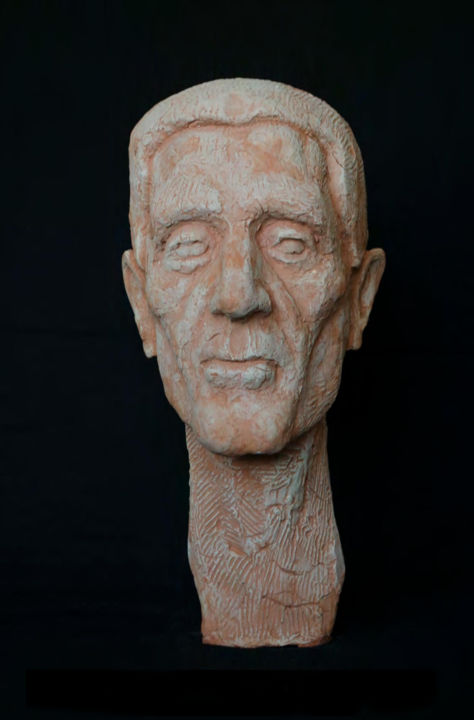 Sculptuur getiteld "Portrait" door Georgi Uzunov, Origineel Kunstwerk, Keramiek