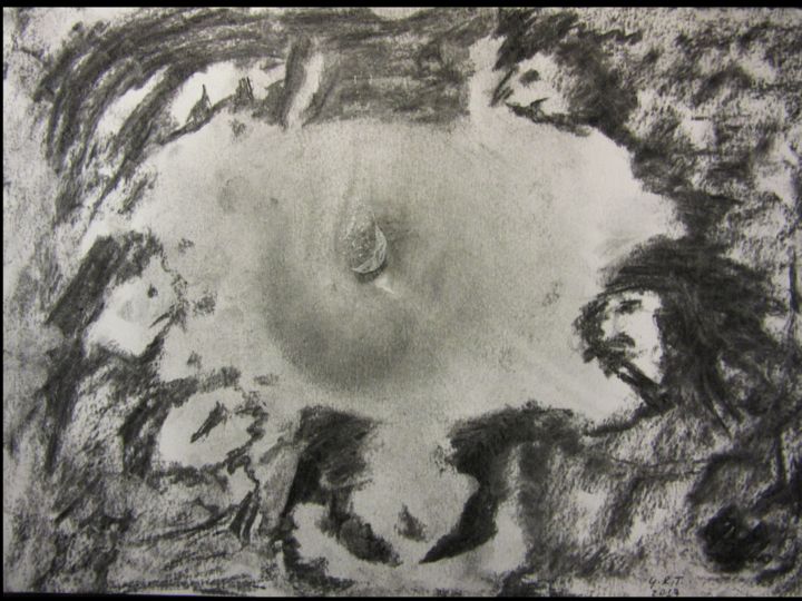 Disegno intitolato "Unsolved mystery" da Gian Roberto Tognetti, Opera d'arte originale, Carbone
