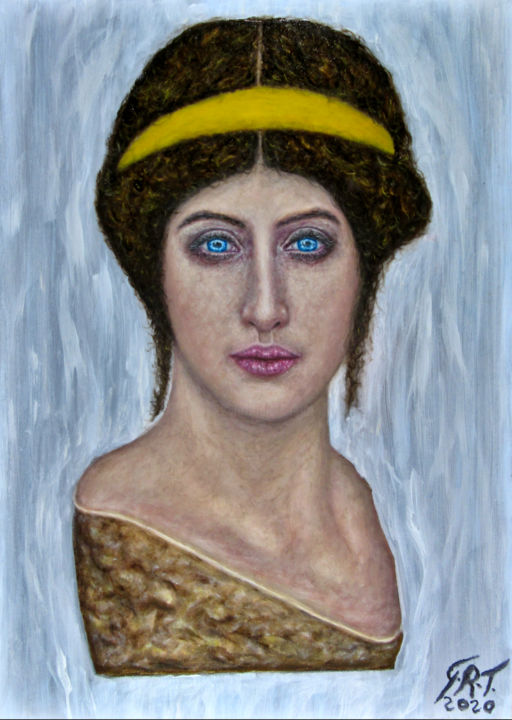 Peinture intitulée "The goddess Athena" par Gian Roberto Tognetti, Œuvre d'art originale, Huile