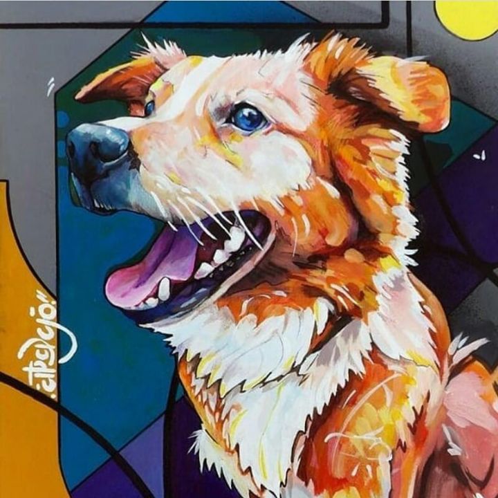 Ζωγραφική με τίτλο "dog portrait" από Sigma, Αυθεντικά έργα τέχνης, Ακρυλικό