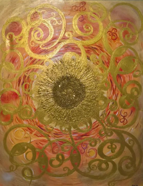 Pittura intitolato "daisy eruption" da G-Sus, Opera d'arte originale, Acrilico