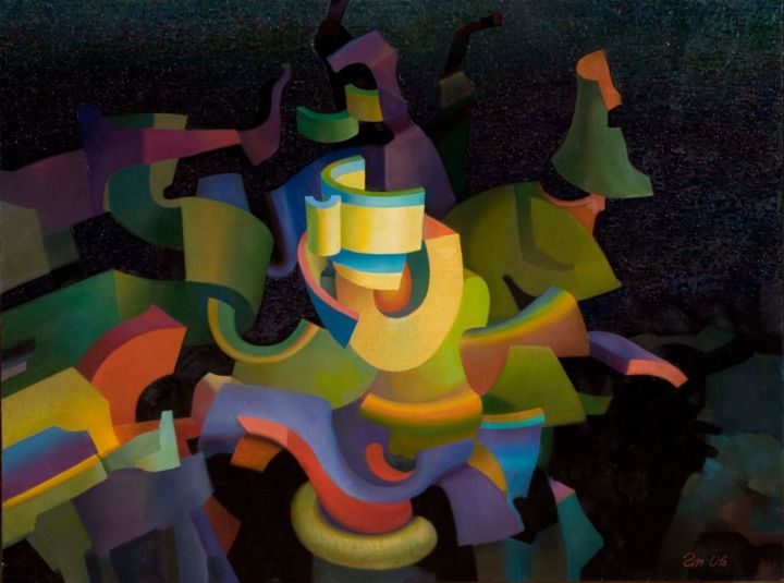 Pittura intitolato "Ночные блики." da Gennadii Troshkov, Opera d'arte originale, Olio