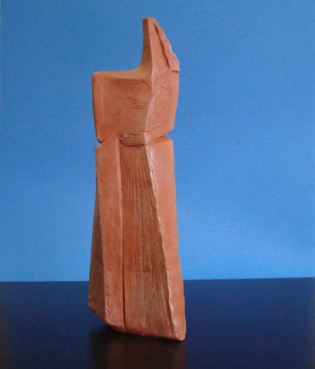 Sculpture titled "attente" by Arshak Van Grig, Original Artwork, Ceramics