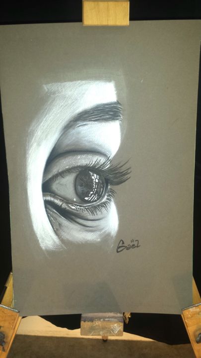 Peinture intitulée "Oeil" par Gaawouelart, Œuvre d'art originale