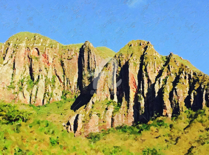 Printmaking titled "Montanhas de Las Cu…" by Gabo Gussen, Original Artwork, Digital Painting