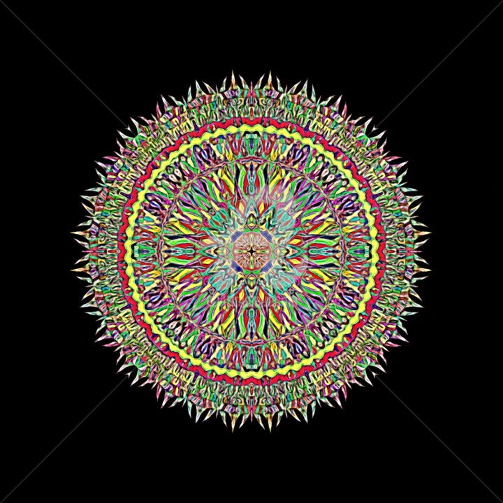 Artes digitais intitulada "A Mandala Monstro" por Gabriel F. Duarte, Obras de arte originais, Trabalho Digital 2D