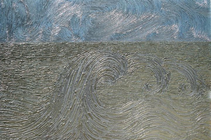 Peinture intitulée "La Vague" par Gabriel Baptiste, Œuvre d'art originale, Huile