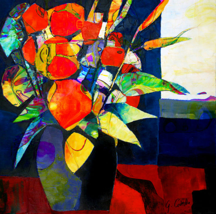 Malerei mit dem Titel "d-08-60x60" von Gabriel Cotelle, Original-Kunstwerk, Öl