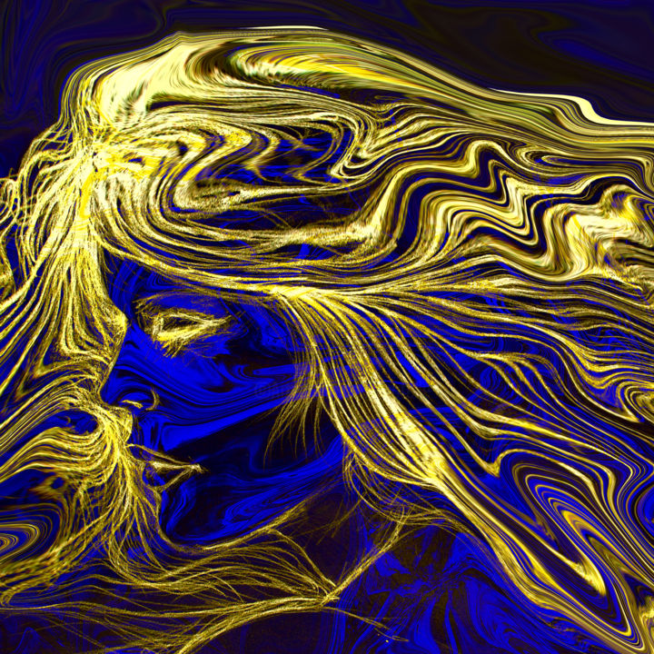 Arte digital titulada "Cheveux d'or" por Gabriel Cotelle, Obra de arte original, Trabajo Digital 2D