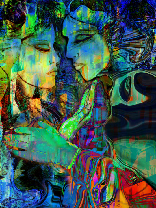 Arts numériques intitulée "Roméo et Juliette ?" par Gabriel Cotelle, Œuvre d'art originale, Travail numérique 2D