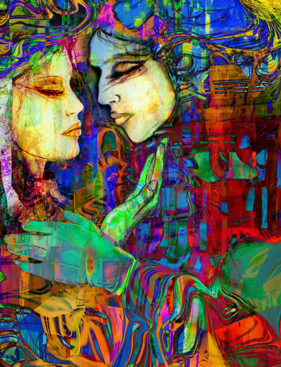 Arts numériques intitulée "Abélard et Héloïse ?" par Gabriel Cotelle, Œuvre d'art originale, Travail numérique 2D