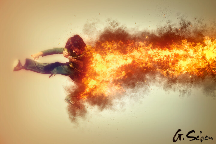 Digital Arts titled "fire storm" by Gabriel Seben, Original Artwork
