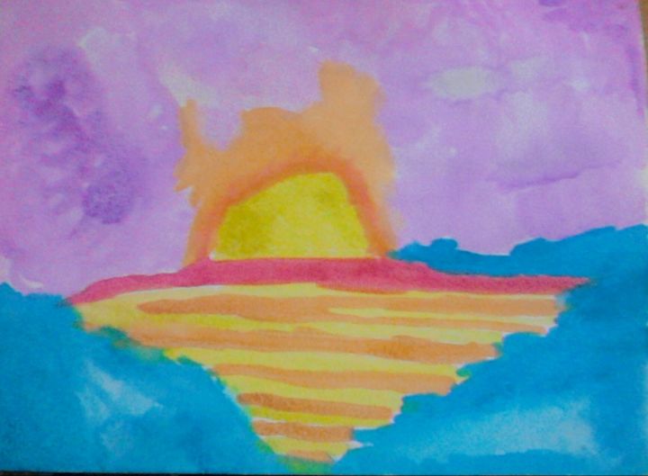 Peinture intitulée "sunset" par Gabriel Seeraj, Œuvre d'art originale