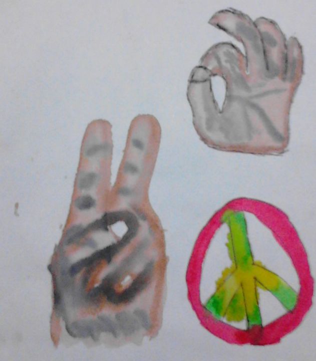 Peinture intitulée "peace" par Gabriel Seeraj, Œuvre d'art originale