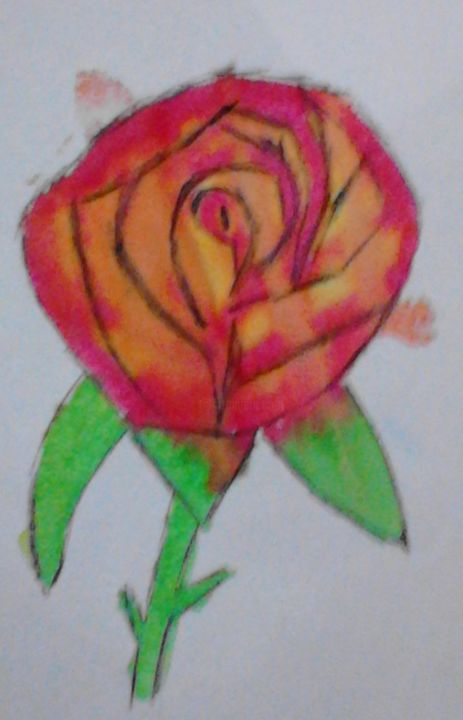 Peinture intitulée "rose" par Gabriel Seeraj, Œuvre d'art originale