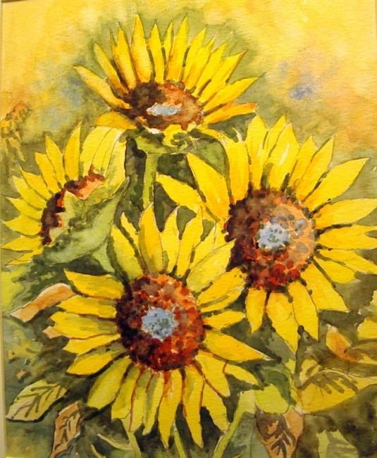 Pintura titulada "Girasoles" por Gabriel Jorge Solé, Obra de arte original