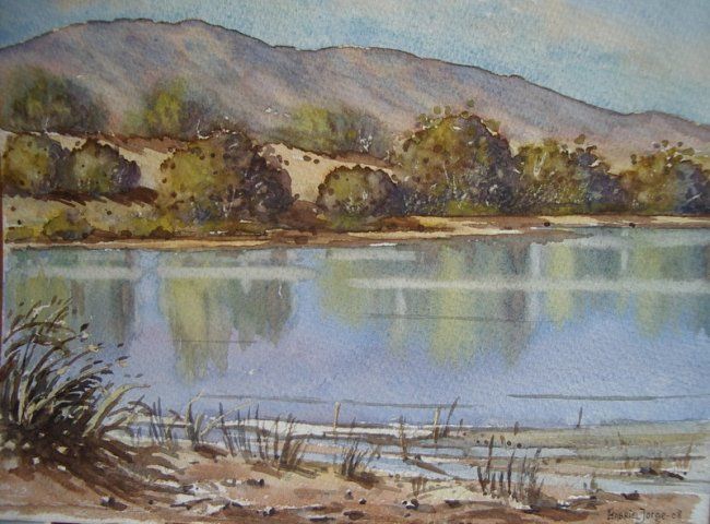 Pintura titulada "Charca de Maspalomas" por Gabriel Jorge Solé, Obra de arte original,