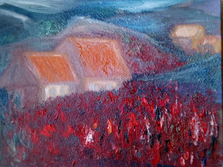 Painting titled "Tuscany landscape p…" by Gabriela Enso, Original Artwork, Oil