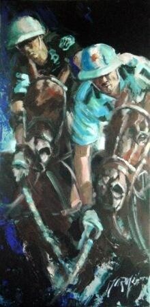 Painting titled "Adolfito Cambiaso" by Gabriela Marini, Original Artwork, Oil