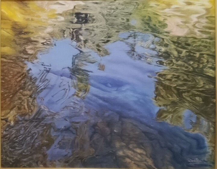 Schilderij getiteld "Reflejos" door Gabriela Sandra Ruetsch, Origineel Kunstwerk, Olie Gemonteerd op Houten paneel