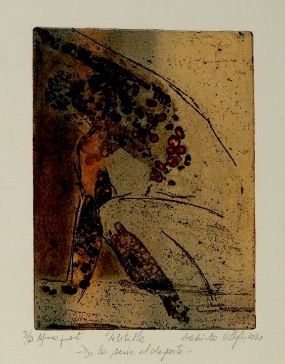 Printmaking titled "Aletilla (El Despos…" by Gabriela Villegas, Original Artwork, Etching