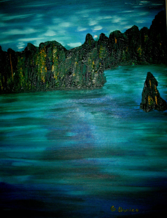 Schilderij getiteld "The Sea" door G. Orrico, Origineel Kunstwerk, Olie