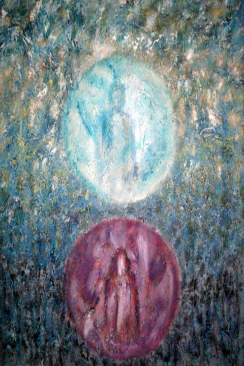 Painting titled "Two worlds" by G. Orrico, Original Artwork, Oil