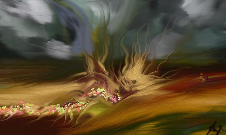 Digital Arts titled "FANTASTIC NATURE 9" by Gabriela Simut, Original Artwork, Digital Painting