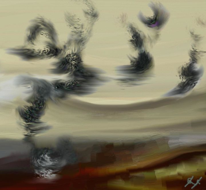 Arts numériques intitulée "La Vallée des Larmes" par Gabriela Simut, Œuvre d'art originale, Peinture numérique