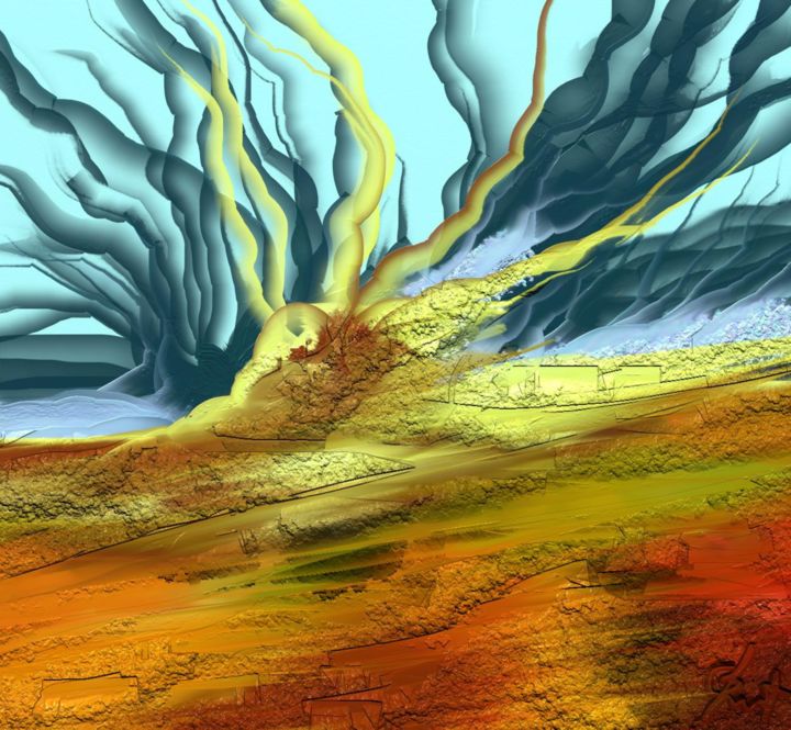 Digital Arts titled "peisaj" by Gabriela Simut, Original Art, Digital Painting