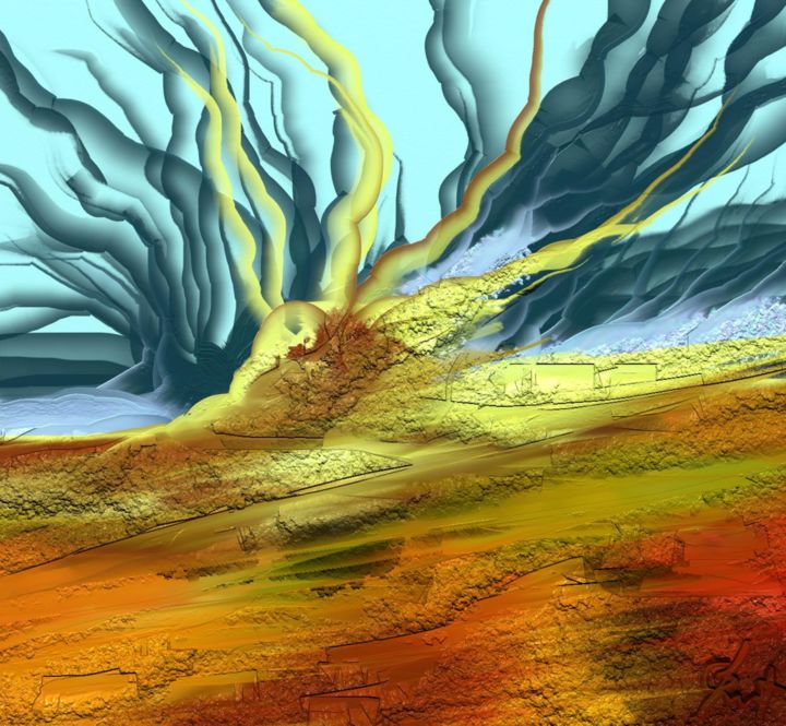 Arts numériques intitulée "peisaj" par Gabriela Simut, Œuvre d'art originale, Peinture numérique