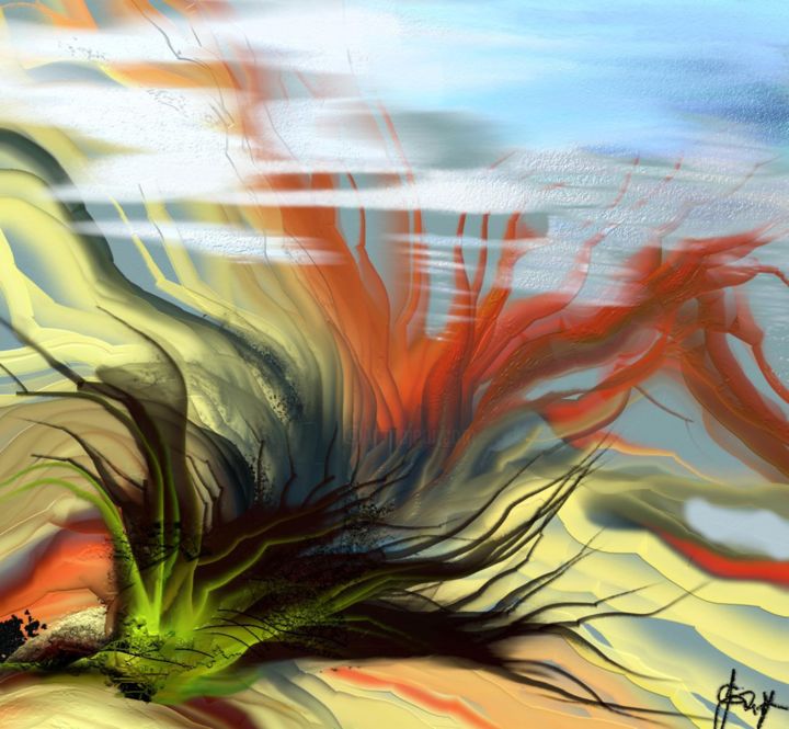 Digital Arts titled "nostalgie aquatique" by Gabriela Simut, Original Art, Digital Painting