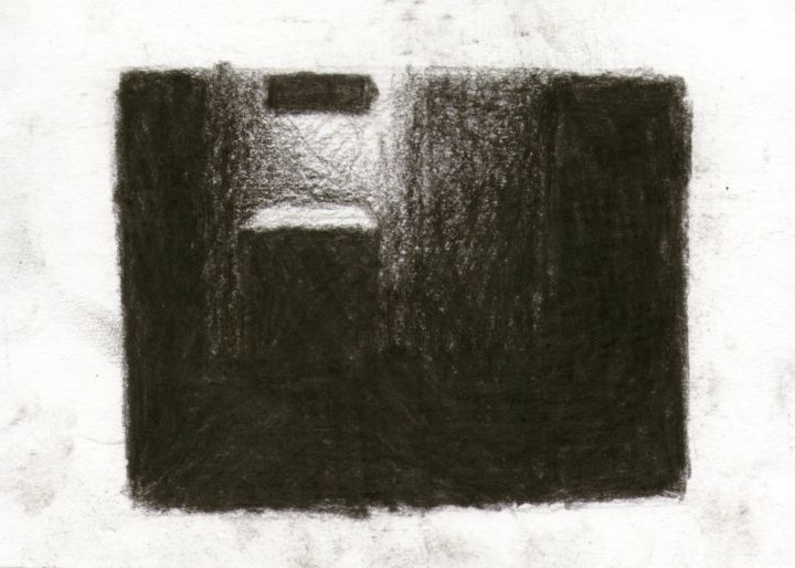 Drawing titled "Interior #21" by Gabriel Figueiredo, Original Artwork, Charcoal