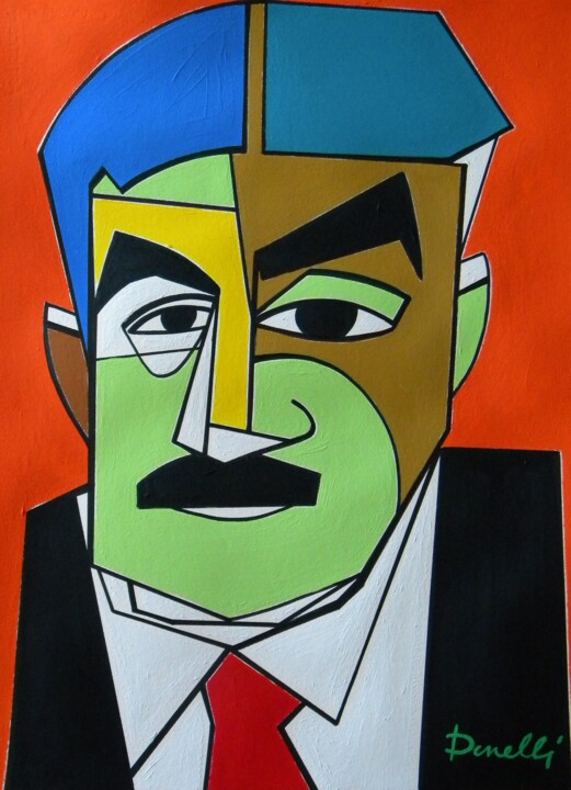 Painting titled "Fernand Léger" by Gabriele Donelli, Original Artwork, Acrylic