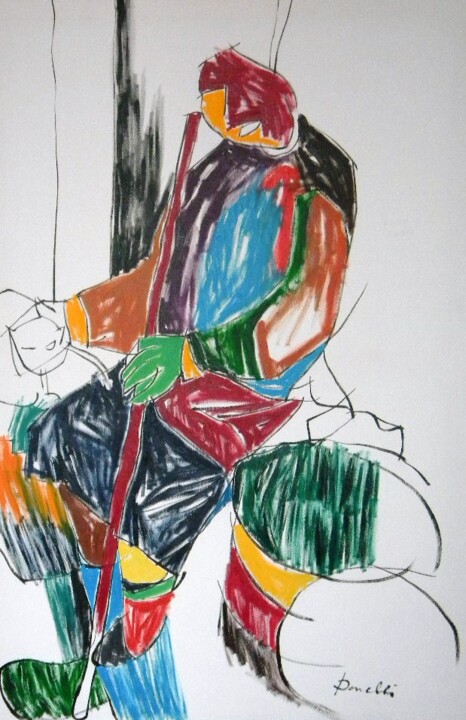Pittura intitolato "Potret tramp lama" da Gabriele Donelli, Opera d'arte originale, Olio