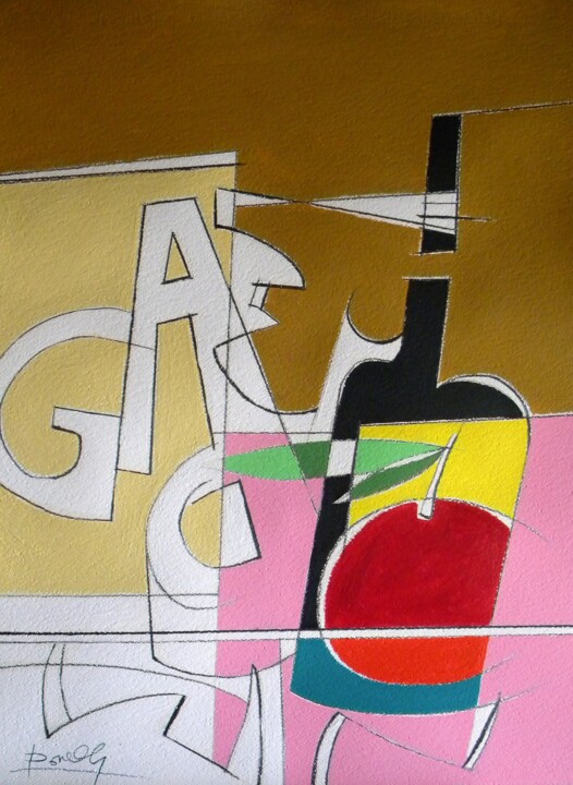 Painting titled "Space and objects i…" by Gabriele Donelli, Original Artwork, Acrylic