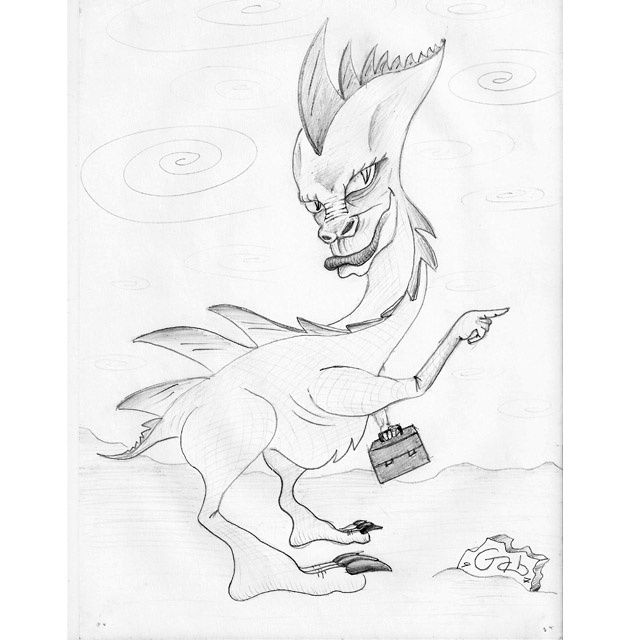 Drawing titled "Drago / Dragon" by Gabriele Magrì, Original Artwork, Other
