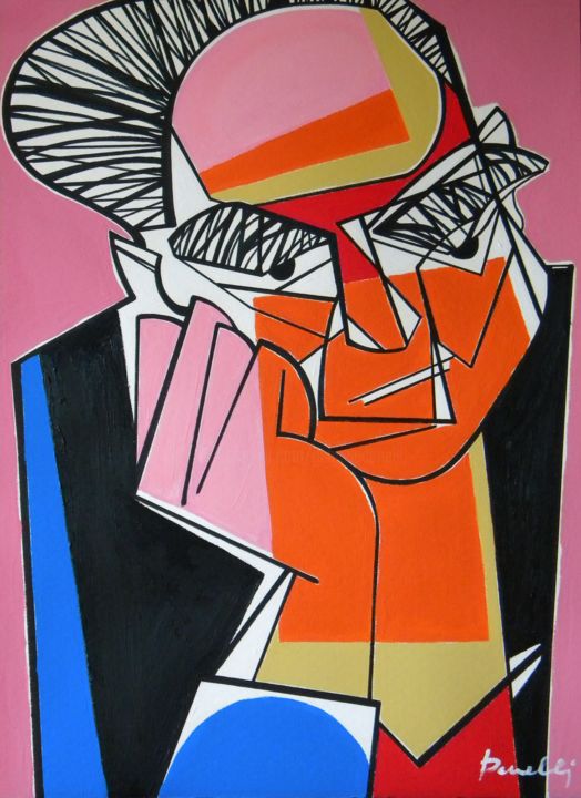 Pittura intitolato "Potret Alberto Mora…" da Gabriele Donelli, Opera d'arte originale, Acrilico