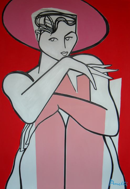 Картина под названием "Portrait of Stefania" - Gabriele Donelli, Подлинное произведение искусства, Акрил