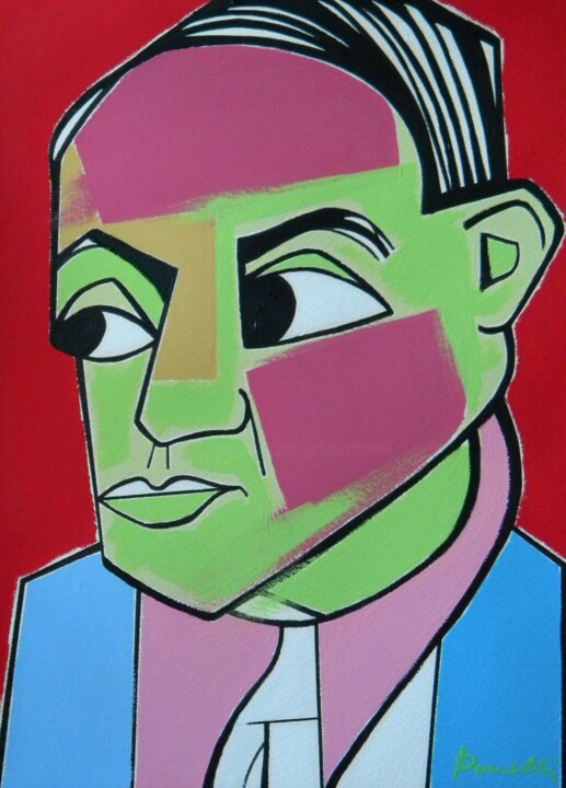 Painting titled "Pablo Picasso" by Gabriele Donelli, Original Artwork, Acrylic