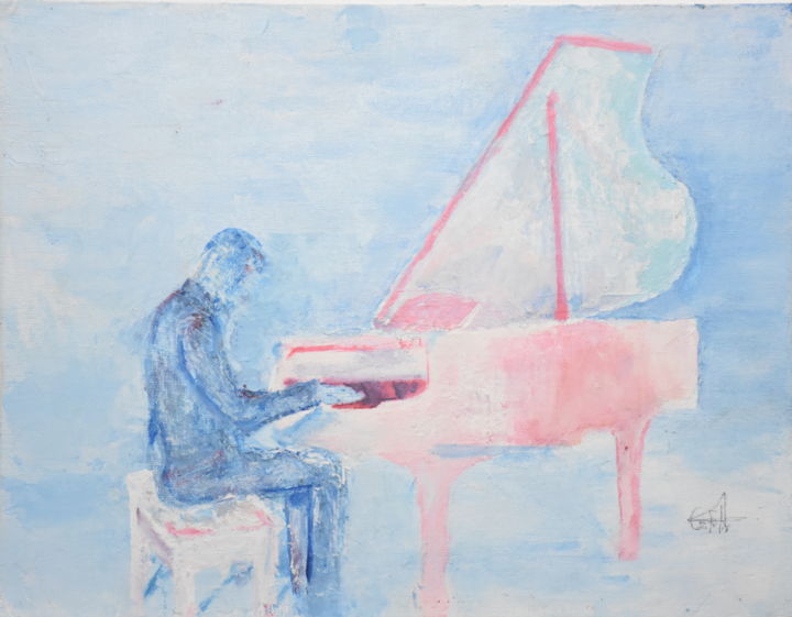 Pintura titulada "the piano artist" por Gabriel Felix, Obra de arte original, Otro