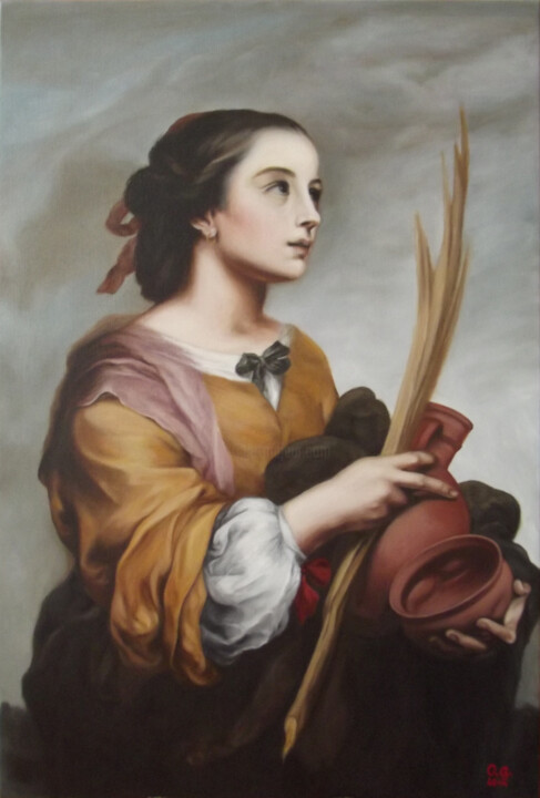 Pintura titulada "Reproduction after…" por Gabriella Molnár, Obra de arte original, Oleo