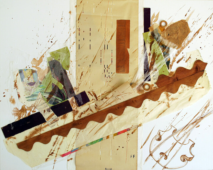 Collages intitolato "fuga-80cmx1m.png" da Gabriella Porpora, Opera d'arte originale