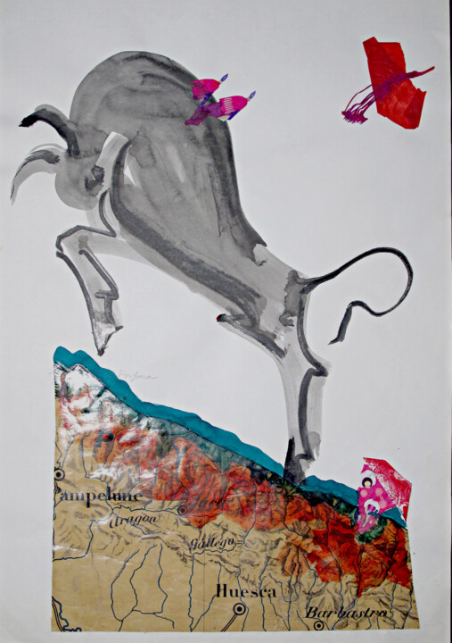 Dibujo titulada "toro 1" por Gabriella Porpora, Obra de arte original, Tinta
