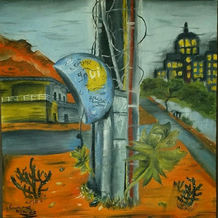 Pintura intitulada "Descaso do avanço" por Gabriel Romulo Pereira, Obras de arte originais, Óleo
