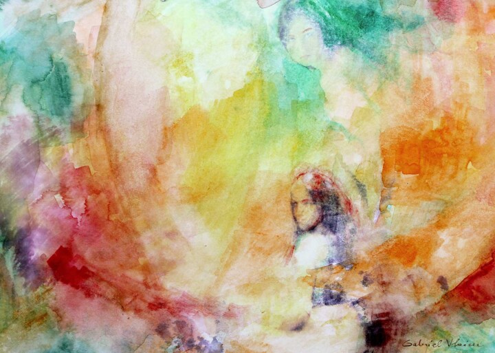 Peinture intitulée "Dissolution" par Gabriel Vlaicu, Œuvre d'art originale, Aquarelle