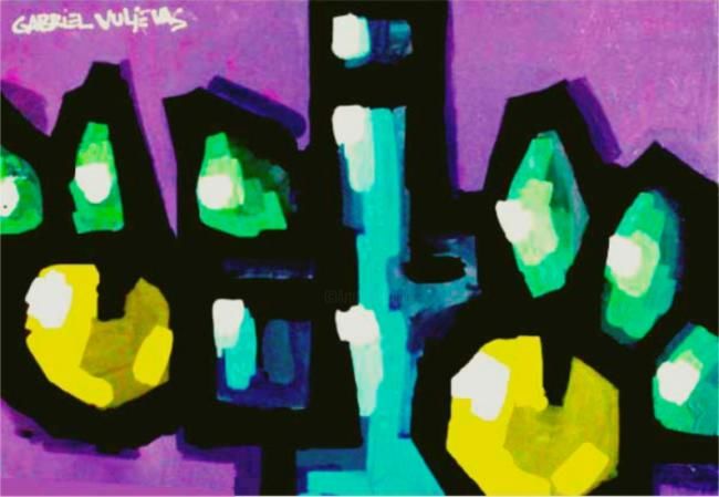 Картина под названием "the violet of Chris…" - Gabriel Vuljevas, Подлинное произведение искусства, Масло